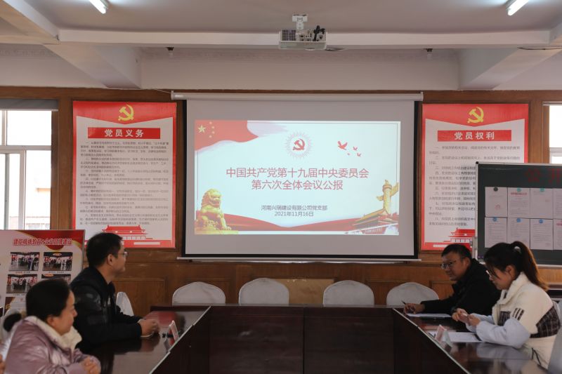 公司党支部认真学习党的十九届六中全会精神